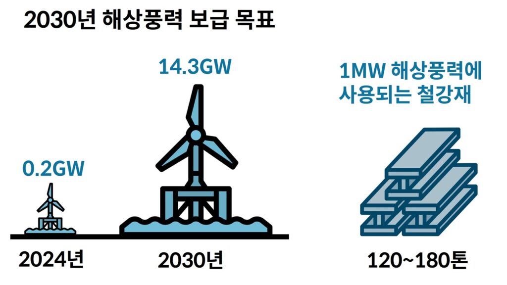 2030년 해상풍력 보급 목표