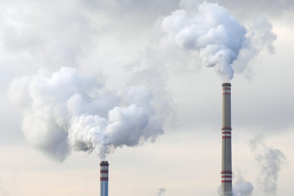 chimneys, coal plant, smoke, clouds, nature, electricity, building, energy, environment, factory, fossil, fuel, generator, industrial plant, pollution, power plant, station, steam, earth day